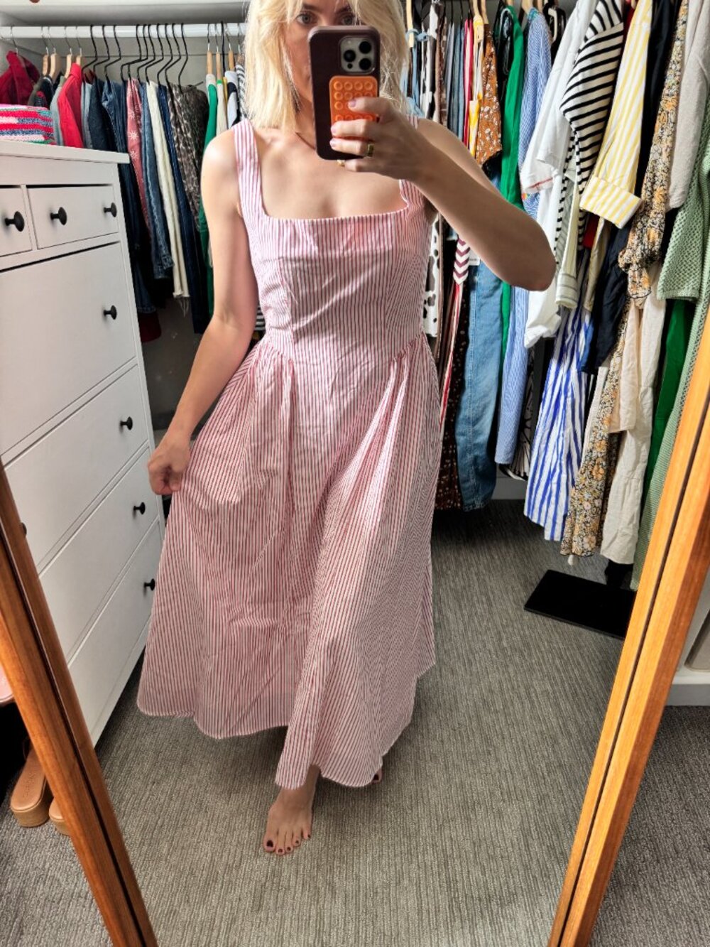 Wayf Drop Waist Midi Dress